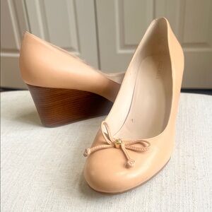 Cole Haan Chic Beige Wedge Pumps